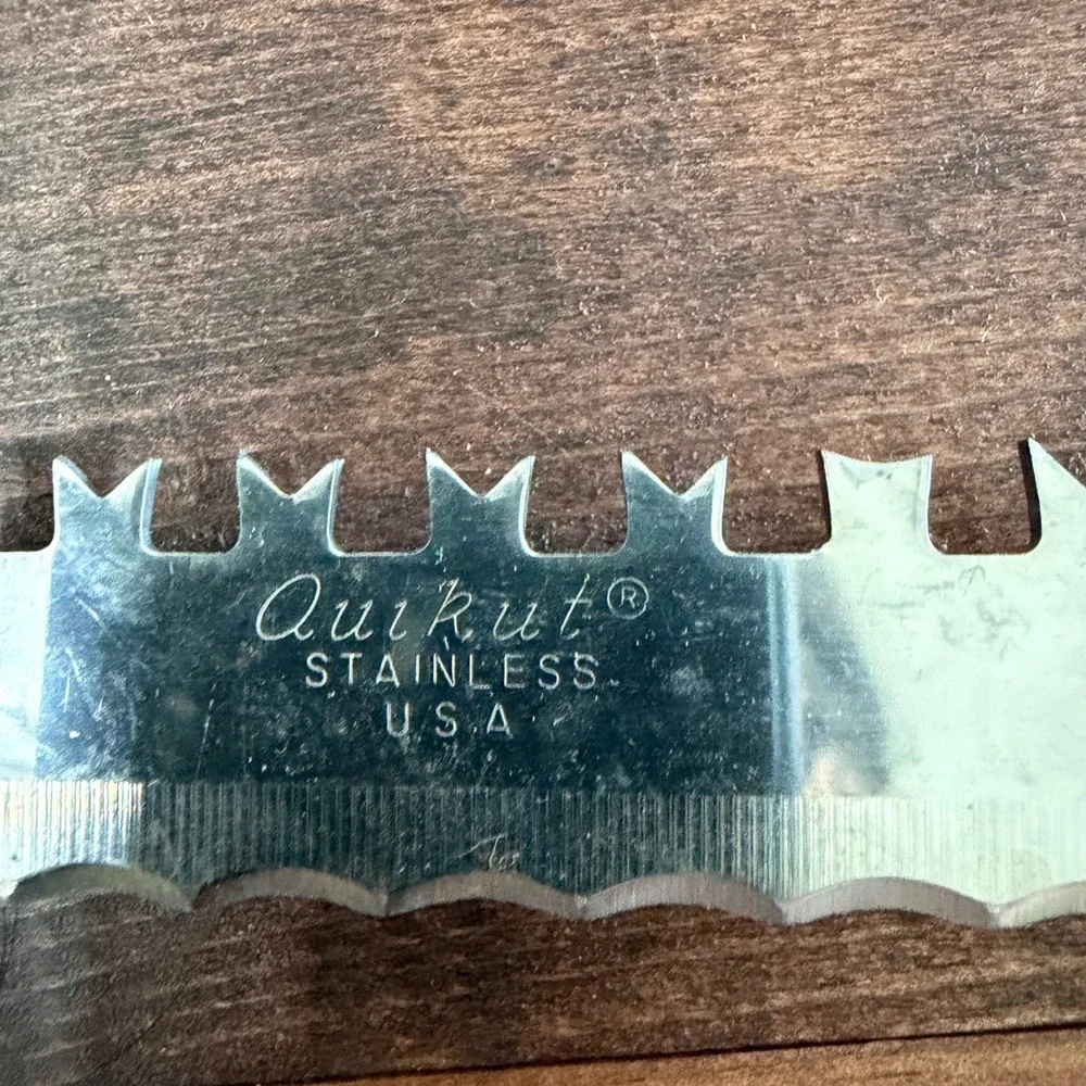 Vintage Quikut Serrated Stainless Steel Multi Purpose Utility Knife Cream Handle